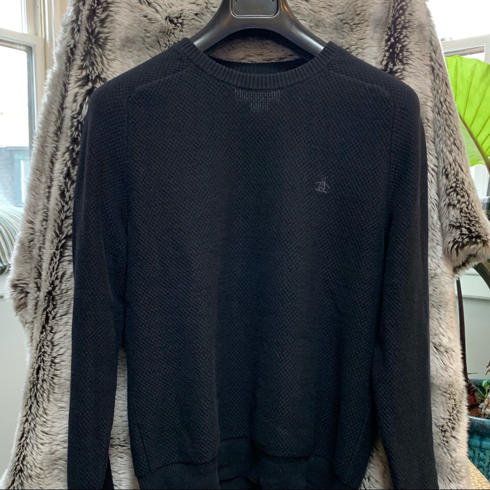 Waffle Knit Crew-Neck Sweater